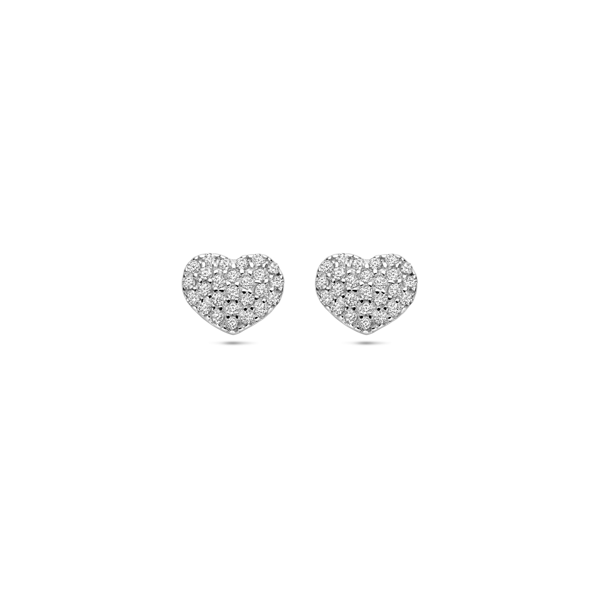 Gerhodineerd 925 zilveren oorknoppen uitgevoerd met zirkonia. De oorknoppen hebben een afmeting van 6.5x8mm.