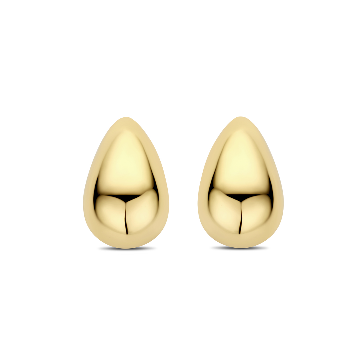 Verguld op 925 zilveren oorknoppen uitgevoerd in de vorm van een druppel. De oorknoppen hebben een afmeting van 20x12.5mm.