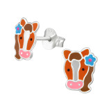 Zilveren oorstekers Paard | PCJW49238