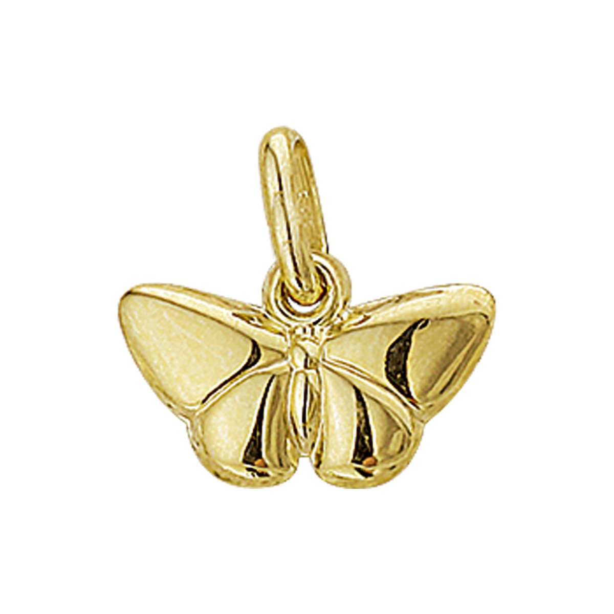 Geelgouden hanger met een vlinder.