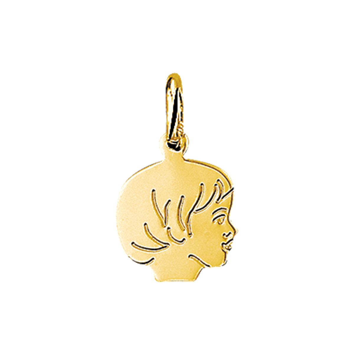 14krt Geelgouden hanger met een kinderhoofdje