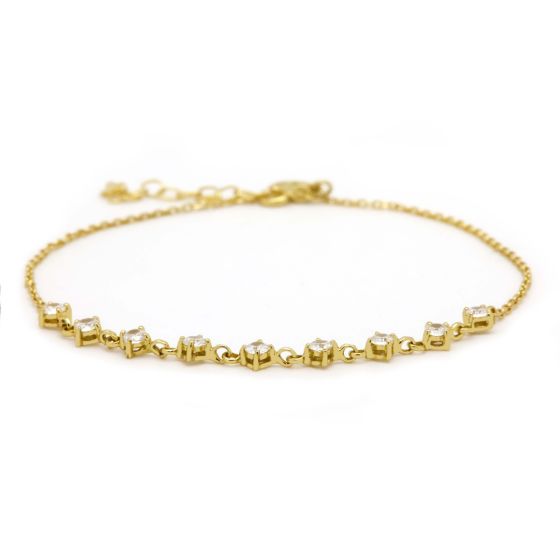 zilveren Karma enkelbandje, Vintage Spark Goldplated