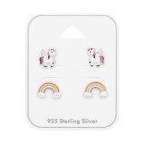 Zilveren oorstekers Regenboog | PCJW49758