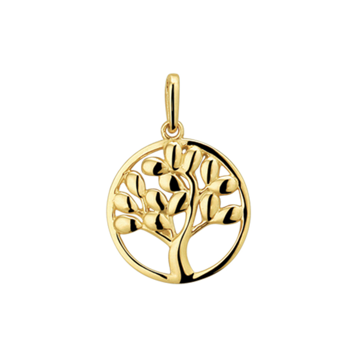 Geelgouden hanger met een levensboom.