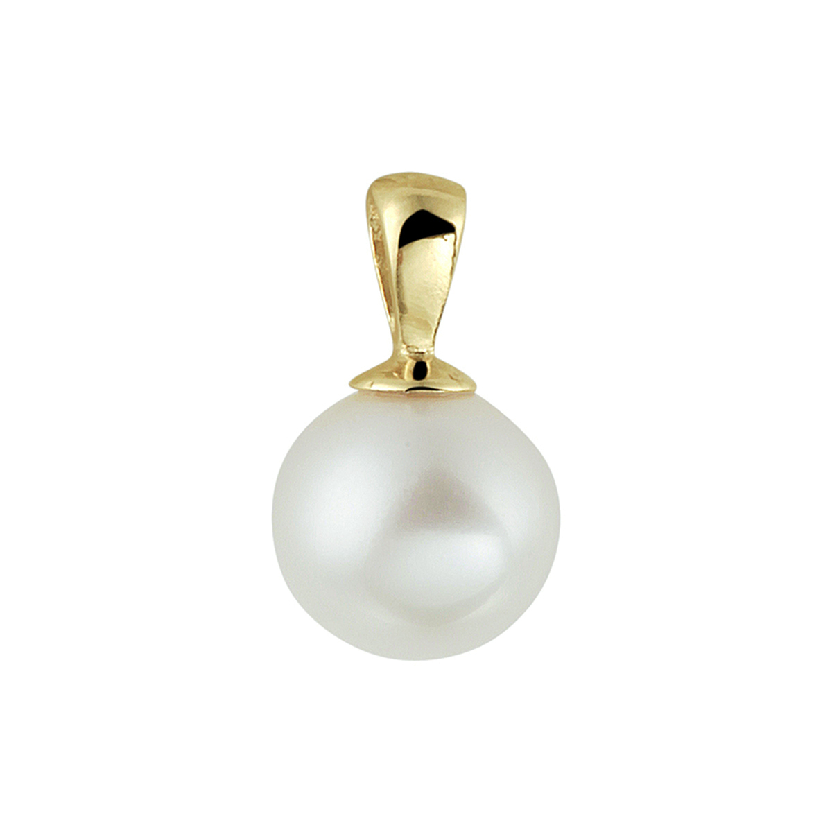 Geelgouden hanger met een zoetwaterparel en een stevig hangoog. De hanger voegt een subtiele hoeveelheid glamour toe aan iedere outfit. Tip: Combineer deze hanger met een bijpassend collier uit onze collectie of vanuit je eigen stash en creeer zo elke keer weer een nieuwe look.