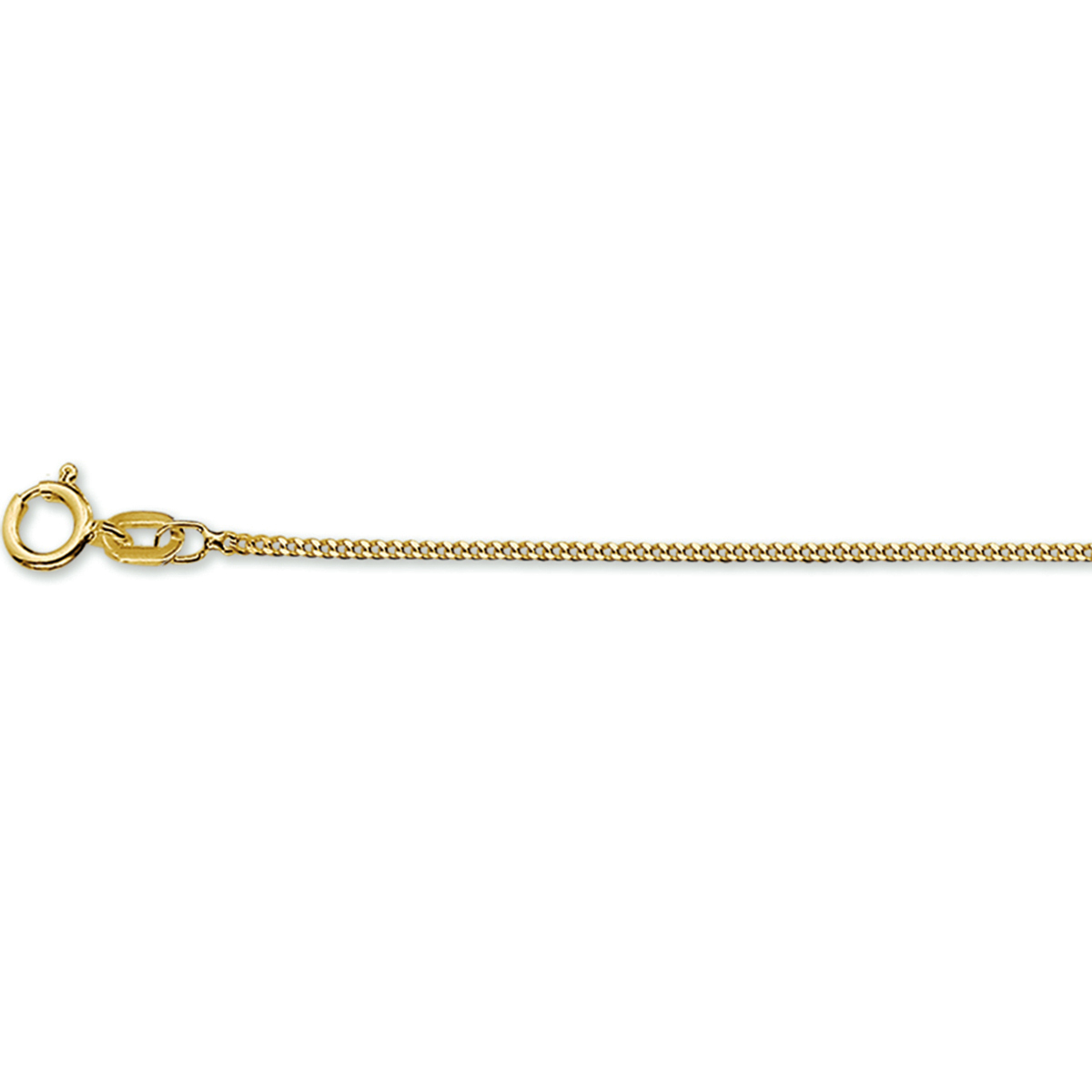 14k Geelgouden collier uitgevoerd met een gourmette schakel van 1.0mm. Het collier heeft draaglengtes van 41-43-45cm.