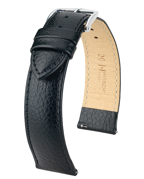 HIRSCH KANSAS L BLACK CALF 18/16MM 01502050-2-18.
De specificaties zijn als volgt:
Bandbreedte: 18