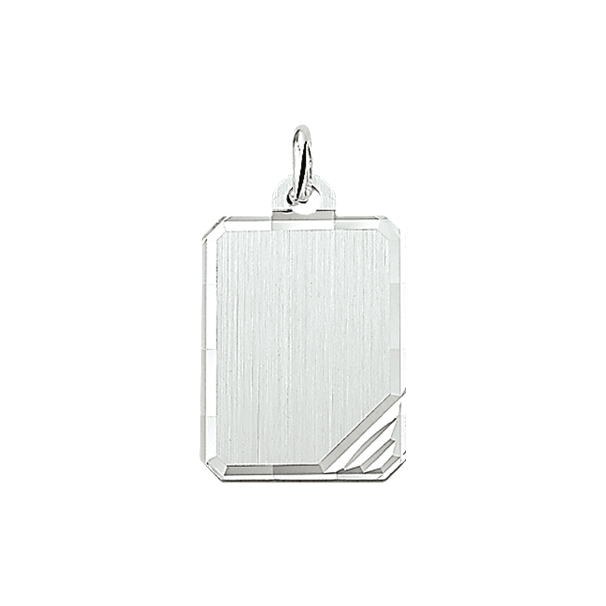 Zilveren graveerhanger met een gediamanteerde afwerking. De hanger heeft een dikte van 0.6mm.