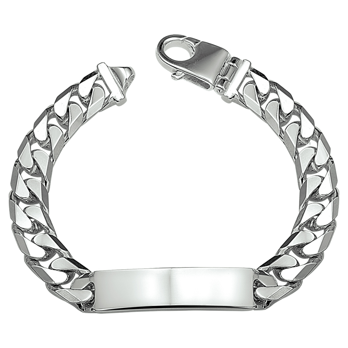 De Huismerk Graveerarmband Heren, modelnummer 1013105, is een stijlvolle zilveren armband. Met een gewicht van 59,14 gram en een breedte van 11 mm, is deze armband zowel robuust als elegant. De zilverkleurige afwerking maakt het geschikt voor elke gelegenheid. Draag het solo of in combinatie met andere sieraden voor een verfijnde look. Geschikt voor een polsmaat van 220 mm.
