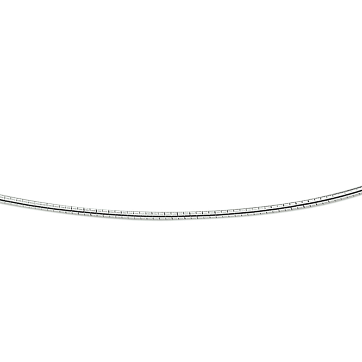Zilveren omega collier. De schakelbreedte is 1.4mm.