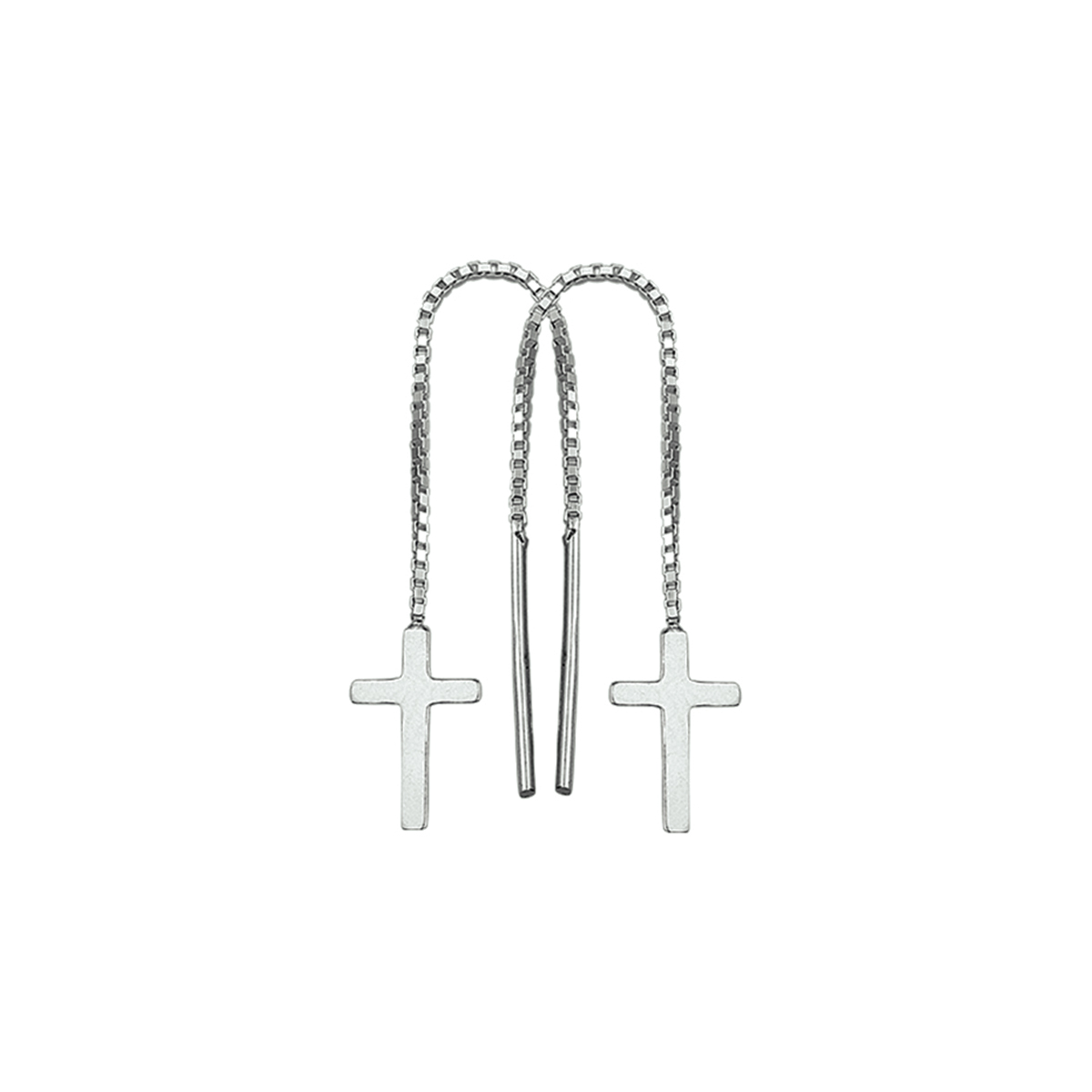 doortrekoorbellen kruis zilver wit