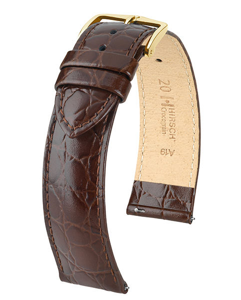 HIRSCH CROCOGRAIN M BROWN CALF 10/8MM 12302810-1-10.
De specificaties zijn als volgt:
Bandbreedte: 10