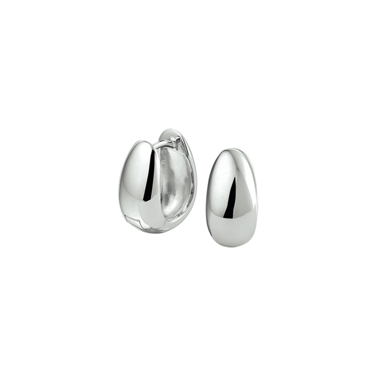 Gerhodineerd zilveren klapoorringen. 15,5mm x 8mm