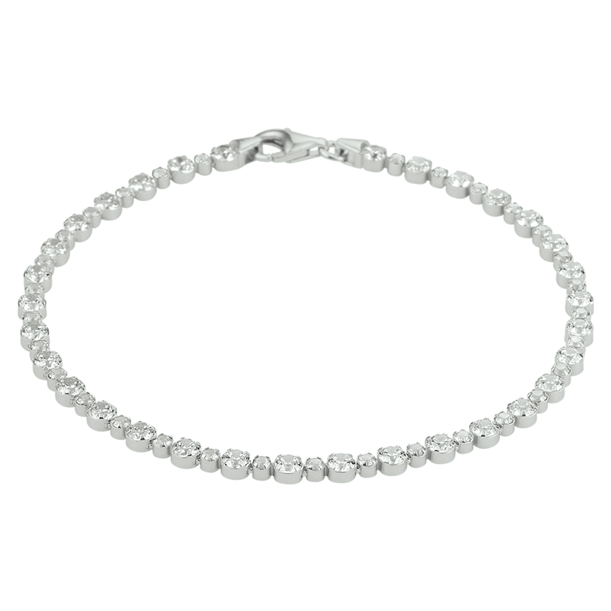 Zilveren tennisarmband met zirkonia's 