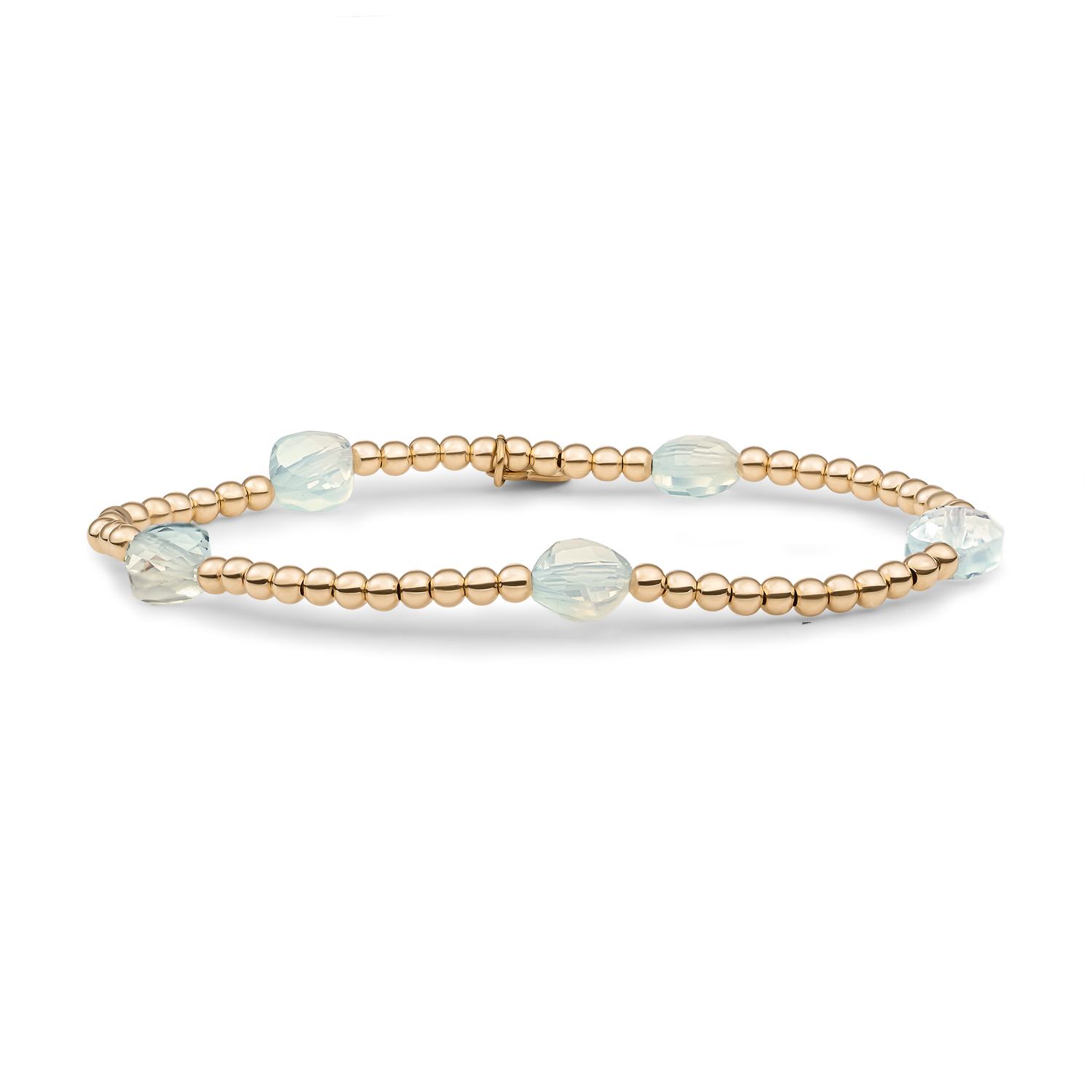 Sparling Jewels armband Opalite Cushion Cut Beads Goldplated
