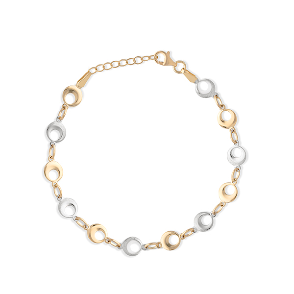 Bicolor gouden armband van het merk Swing Jewels. 19 cm 3,9 gram.