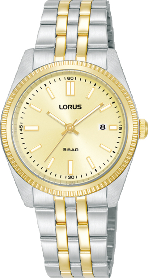 Dit is een dameshorloge van het merk Lorus. Het is een analoog horloge gemaakt van staal. De diameter van de kast is 30 mm en de kast is 10 mm dik.
De verdere specificaties van het horloge zijn als volgt:
Kastvorm: rond
Kastkleur: tweekleurig
Kastmateriaal: staal
Bandbreedte: 14 mm
Bandlengte: 215 mm
Sluiting: vouwsluiting met drukker
Wijzerplaatkleur: champagne
Glassoort: hardlex mineraal glas
Waterdichtheid: 5 ATM
Techniek: quartz