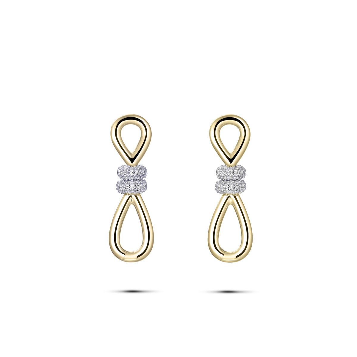 Zilver Verguld Oorhangers met zirconia