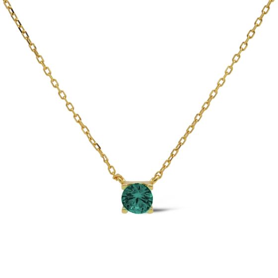 zilveren Karma collier, TESS Goldplated TEAL BLUE
