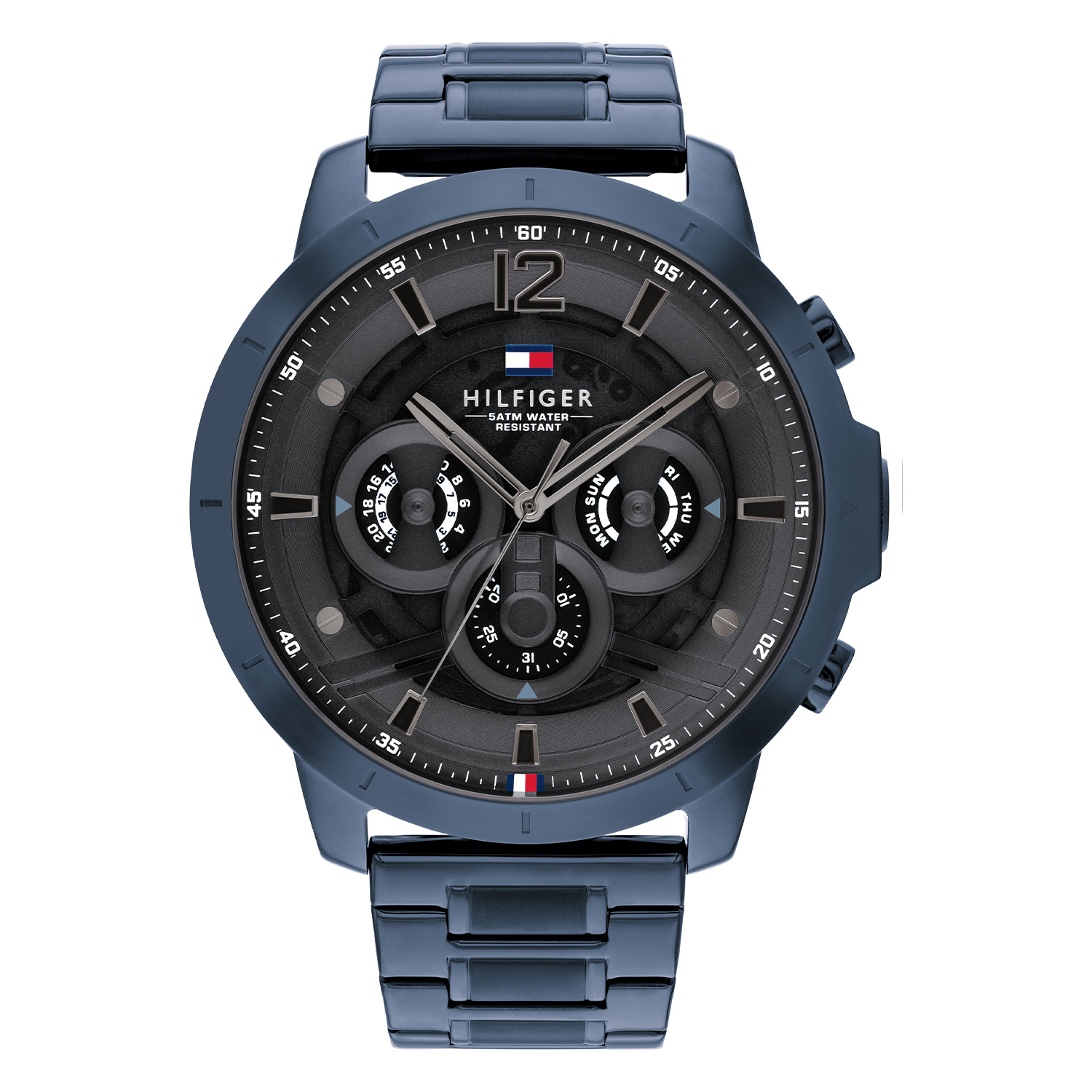Tommy Hilfiger horloge met stalen band, Luca blauw staal