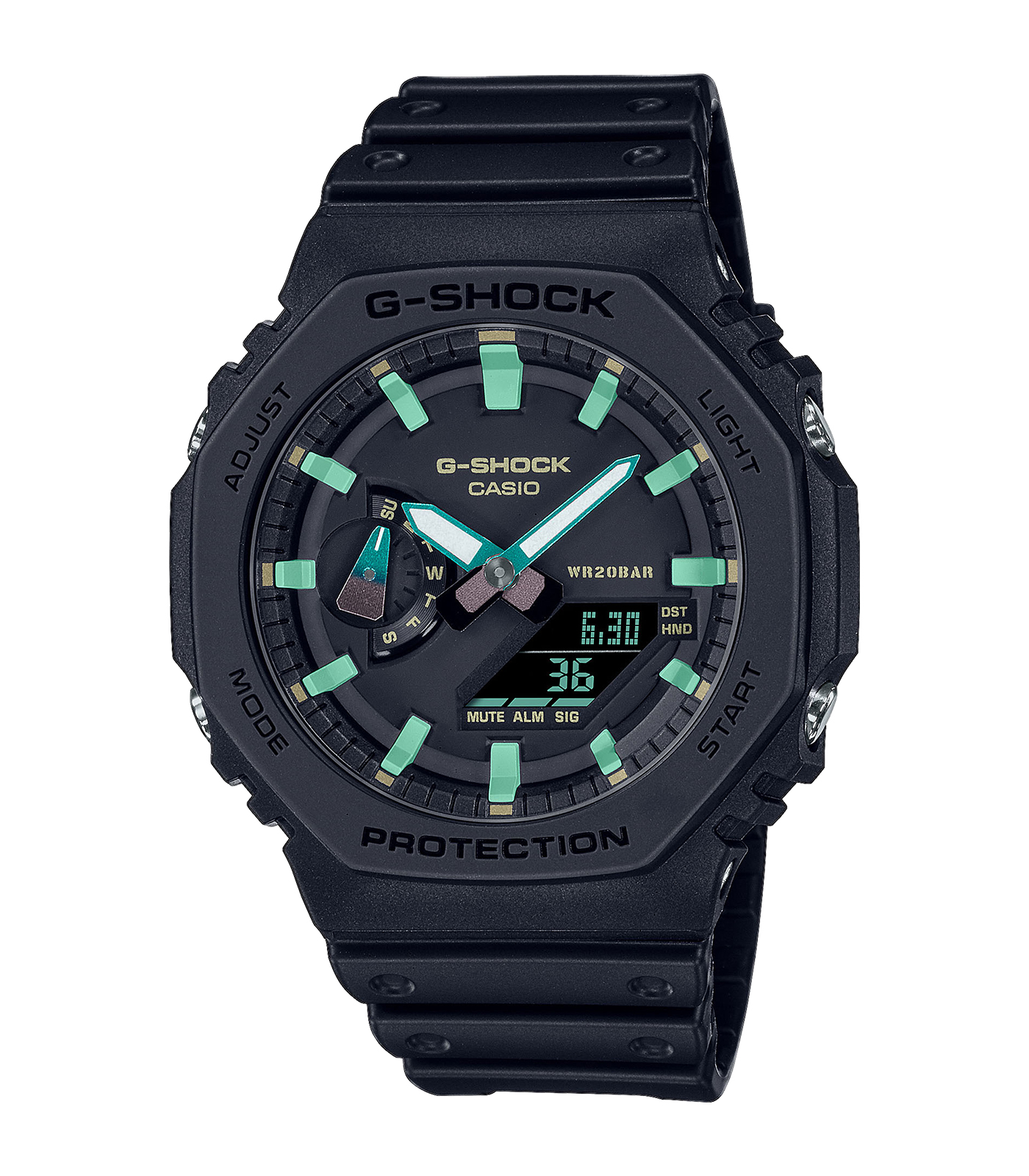De G-Shock Heren Horloge Zwart GA-2100RC-1AER heeft een robuust en modern ontwerp met zijn zwarte ronde kast en band, beide gemaakt van biologisch kunsthars. Het uurwerk combineert analoge en digitale weergave en biedt handige functies zoals datum- en lichtfunctie. Waterbestendig tot 20 bar, ideaal voor dagelijks gebruik. Perfect te dragen bij casual of sportieve outfits.