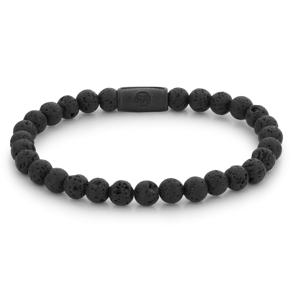 Armband van het merk Rebel & Rose. De armband heeft een hoogwaardige elastische stretch koord, met 6mm van Lavasteen.