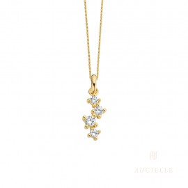 Aucielle hanger goud 18k gezet met zirconia - bijpassende ketting eveneens te verkrijgen