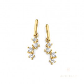 AuCielle  oorslingers goud 18k gezet met zirconia  
