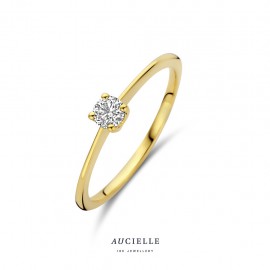 Aucielle solitaire goud 18k met diamant 0.125ct