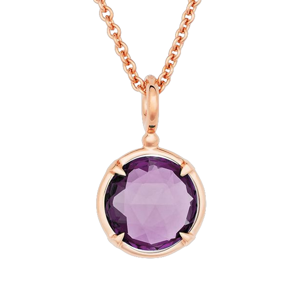 Mira Mira hanger met briolet geslepen ametist. Mooi aan lang en ook aan een kort collier.