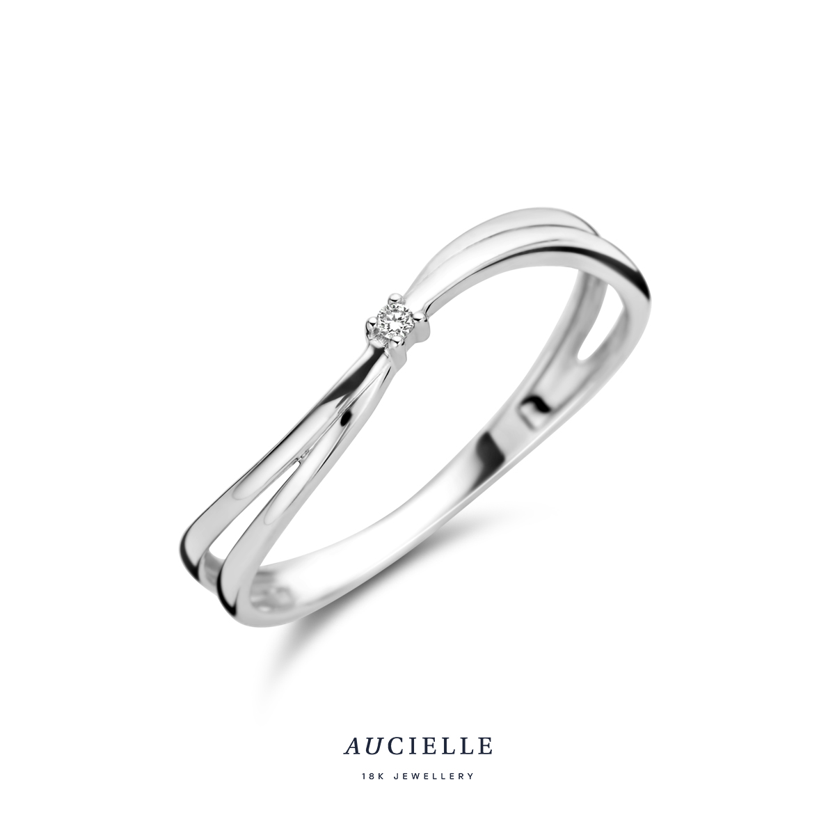 Aucielle ring wit goud 18k briljant