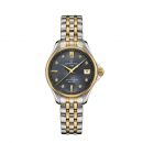 Certina DS Action dameshorloge automaat met een bicolor stalen band en diamant op de wijzerplaat. Het horloge heeft een vouwsluiting en 80 uur gangreserve.