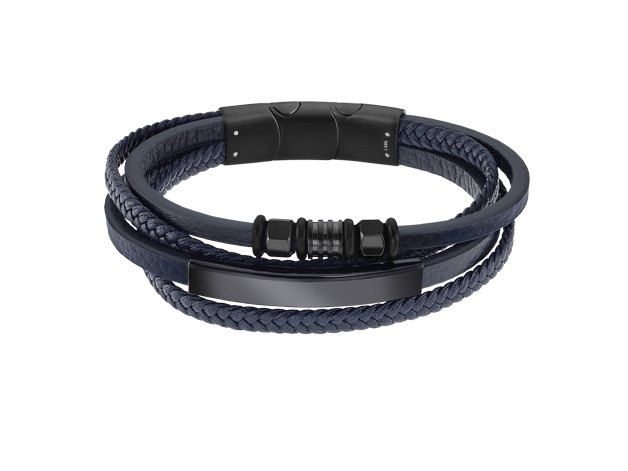 Heren armband lotus style leder