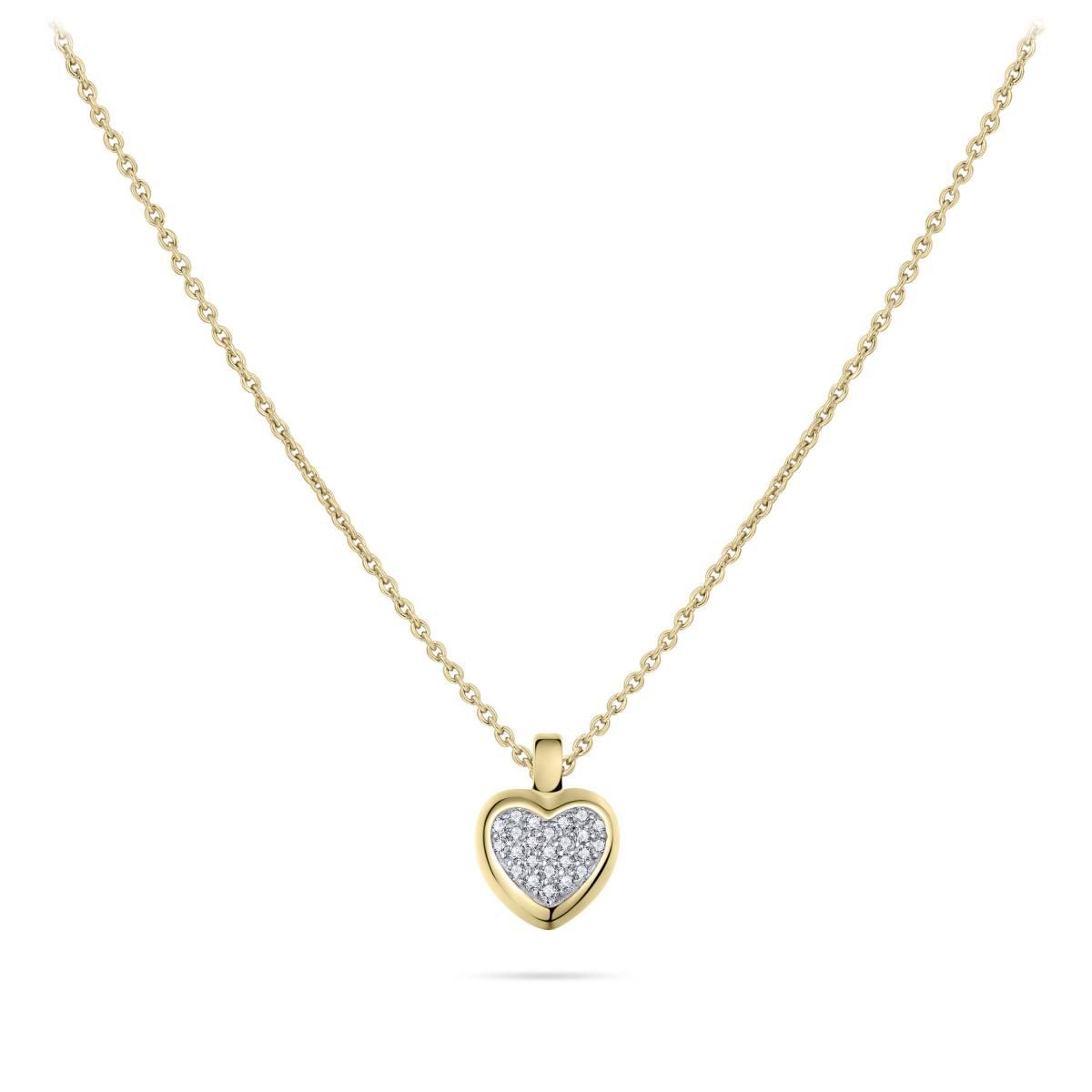 Zilver Verguld Collier met Hart met Zirkonia