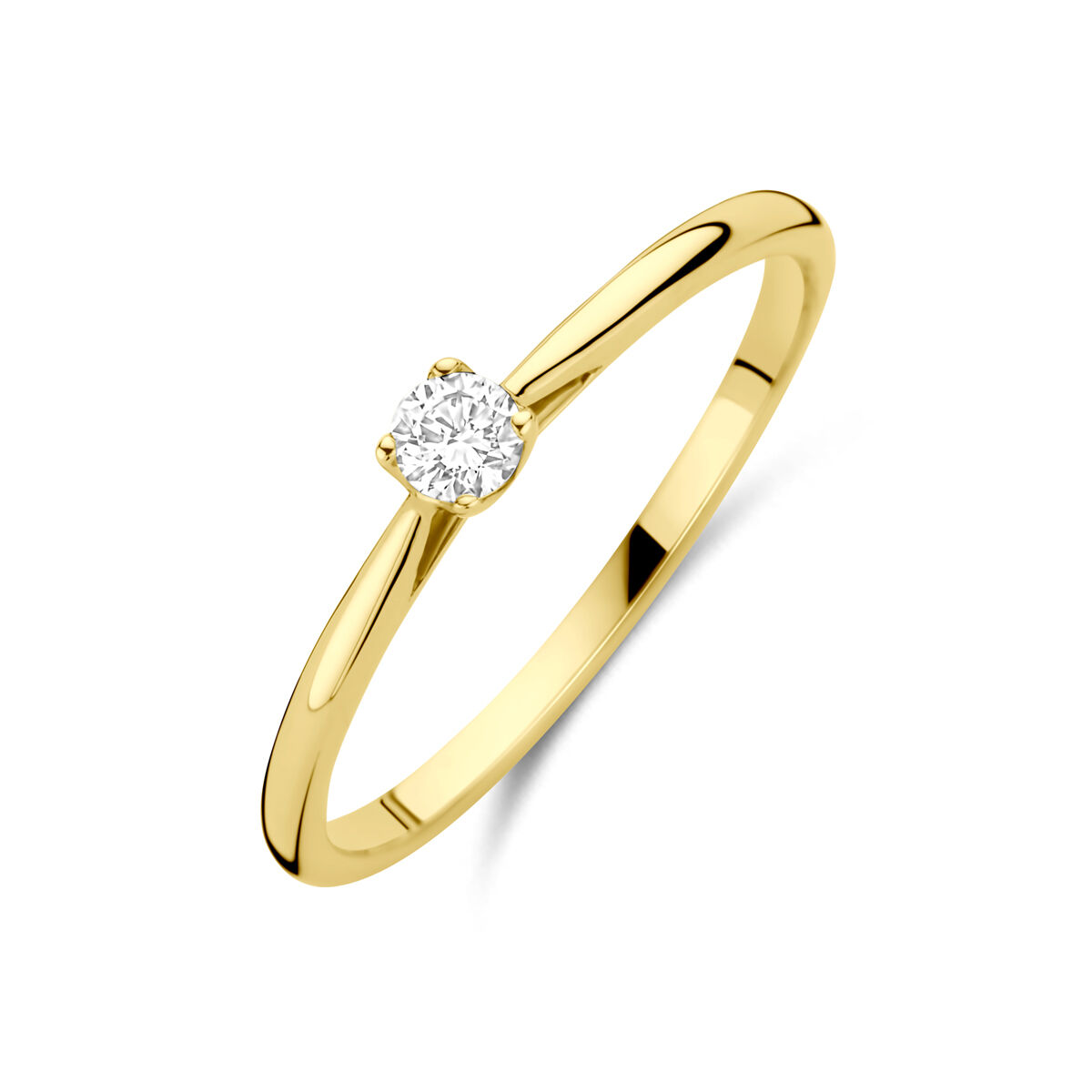 Ring geelgoud 0.10ct LG solitair labgrown diamant 4033682
Gouden ring lab grown diamant 0.10ct h si

14k Geelgouden ring uitgevoerd met lab grown diamant. De ring heeft een breedte van 3.0mm. Het diamantgewicht is 0.10ct. Lab grown diamanten zijn diamanten die ontstaan in een laboratorium. Onder extreem hoge druk en temperatuur wordt het natuurlijk ontstaansproces nagebootst met als eindresultaat een diamant met dezelfde chemische eigenschappen maar met een andere oorsprong.