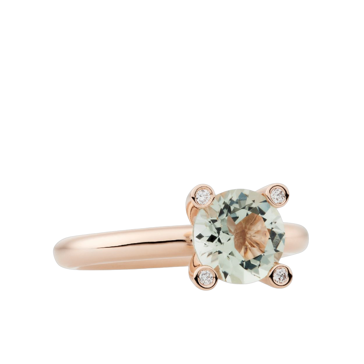Deze ring is van het merk Bron Fine Dutch Jewelry. Het is een rosegouden ring met een lemonkwarts edelsteen.