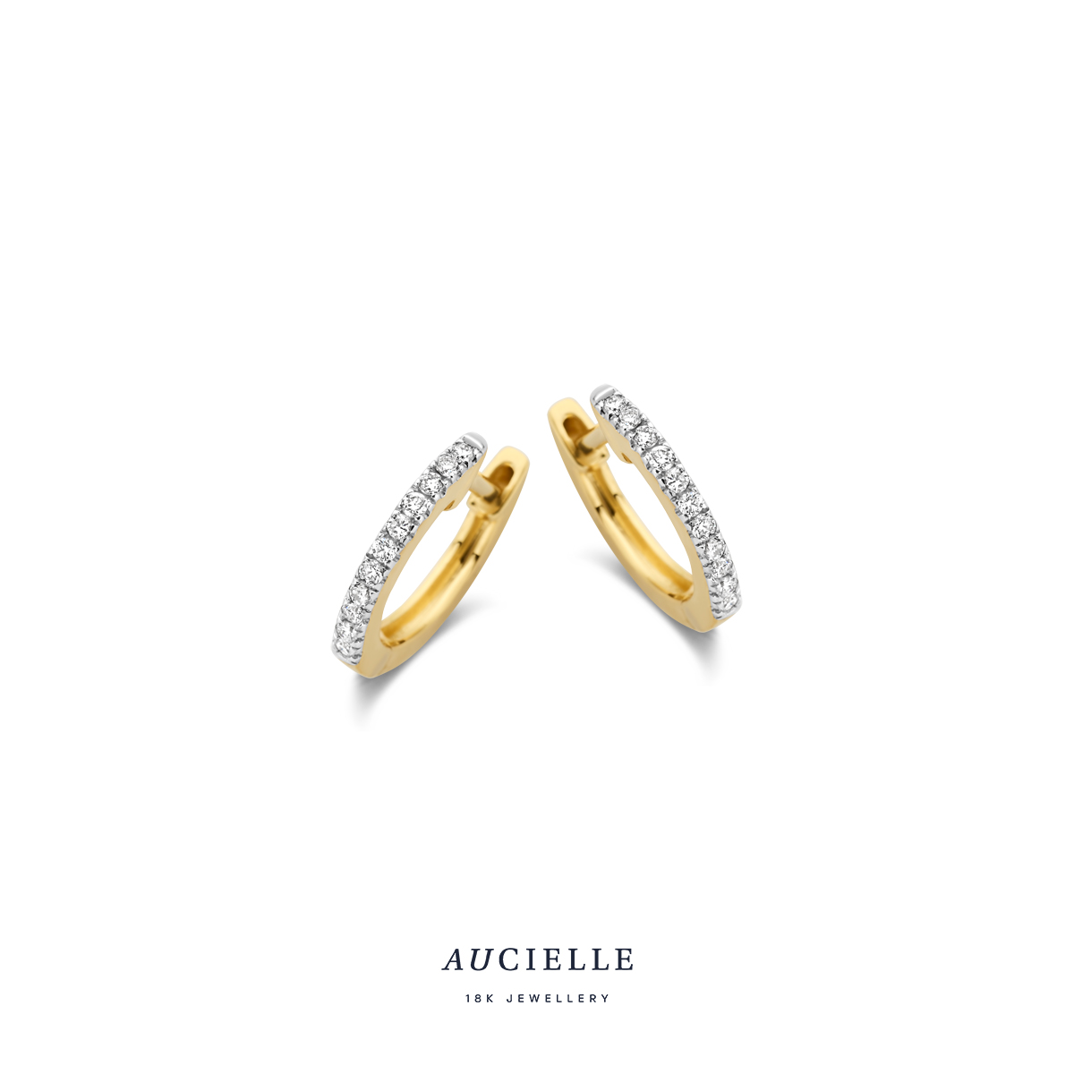 AuCielle creolen goud 18k zirconia