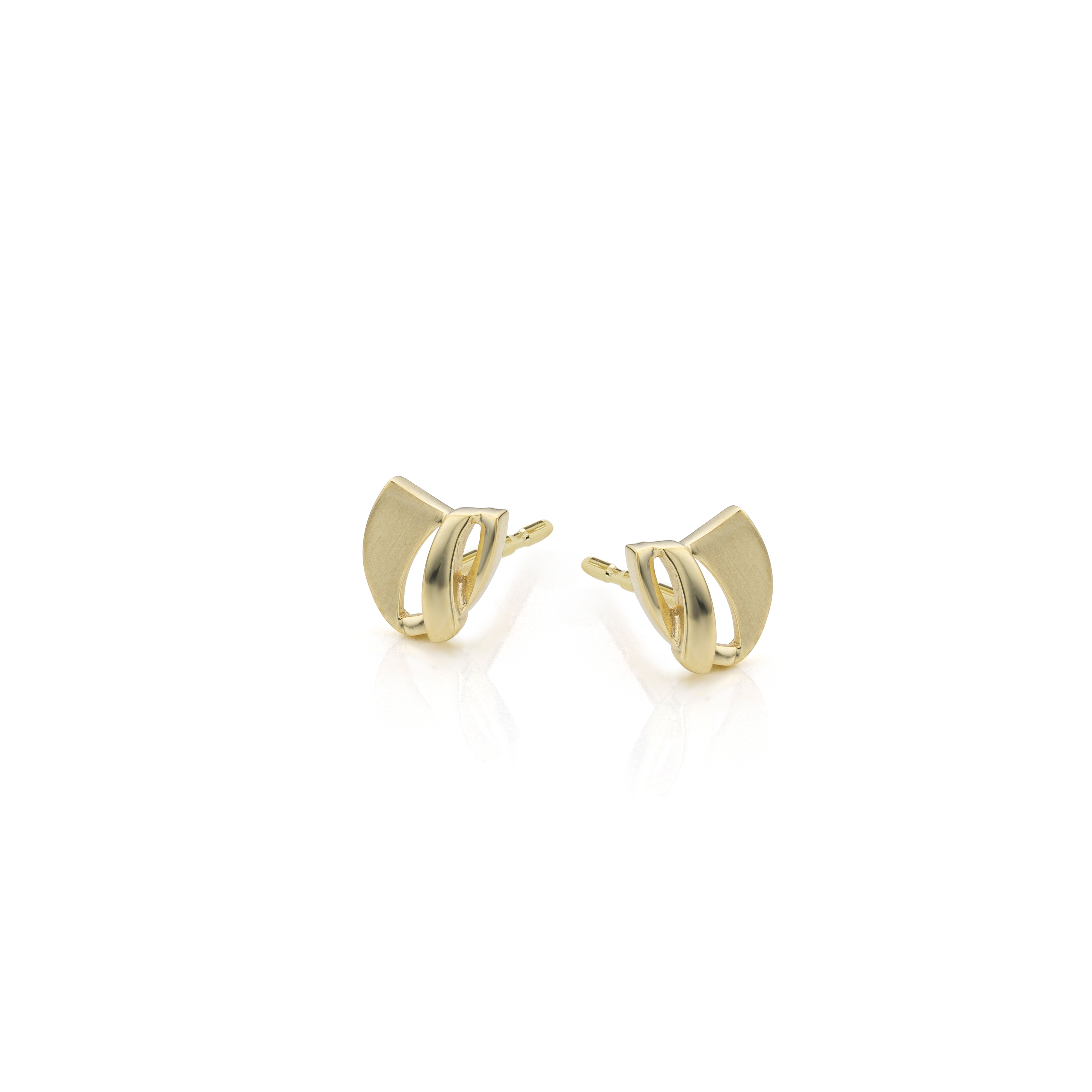 Huiscollectie - 14kt Geelgouden fantasie oorknoppen, mat/poli - 78770/11