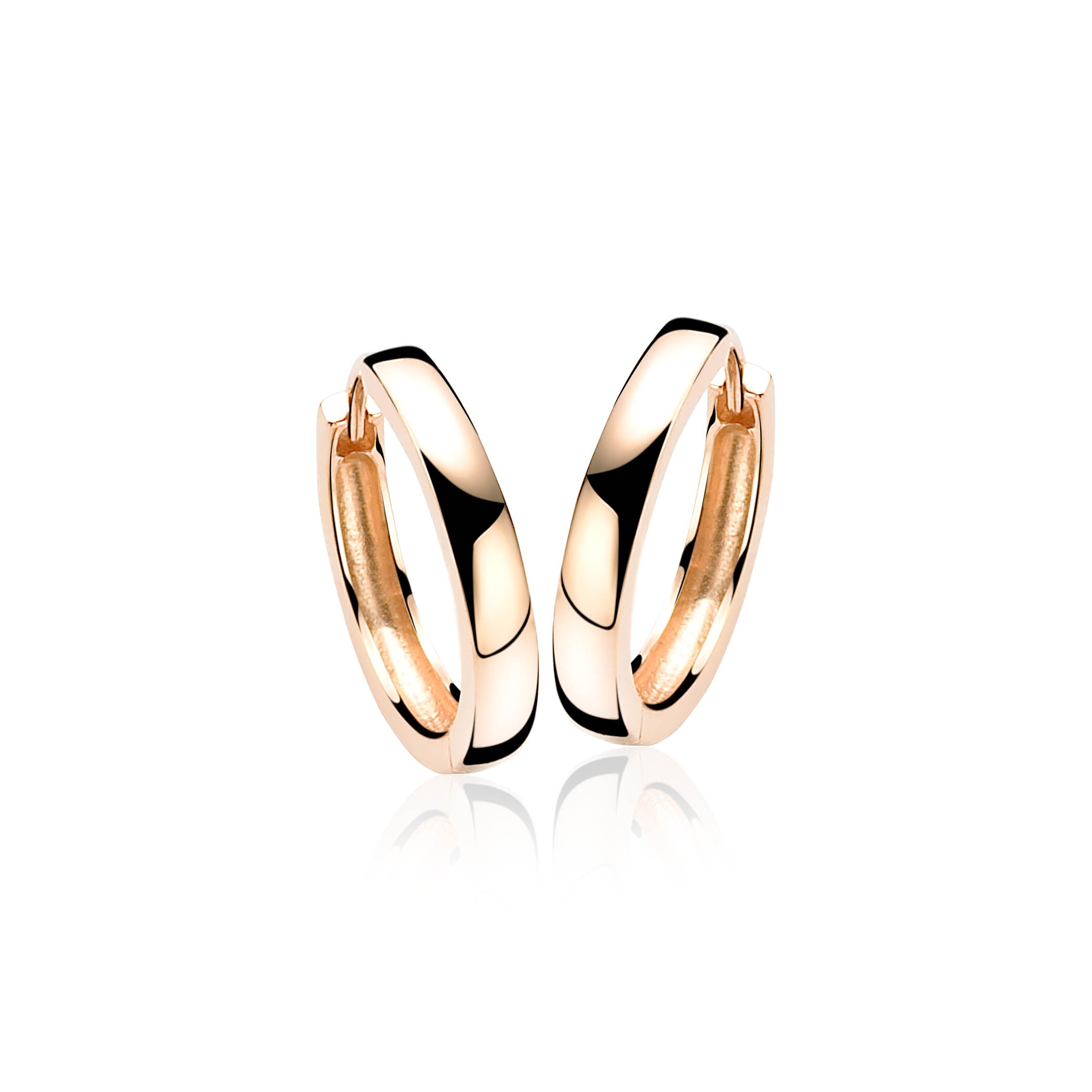ZINZI zilveren rosé vergulde oorringen met luxe scharniersluiting. De oorringen zijn 20mm x 3mm groot. rosé vergulde sieraden zijn gemakkelijk te combineren met je andere zilveren sieraden. Deze oorringen zijn vervaardigd van eerste gehalte zilver (925).