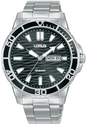 Lorus Quarts heren pols horloge model RH355AX-9 staal met stalen band. 10 ATM waterdicht.