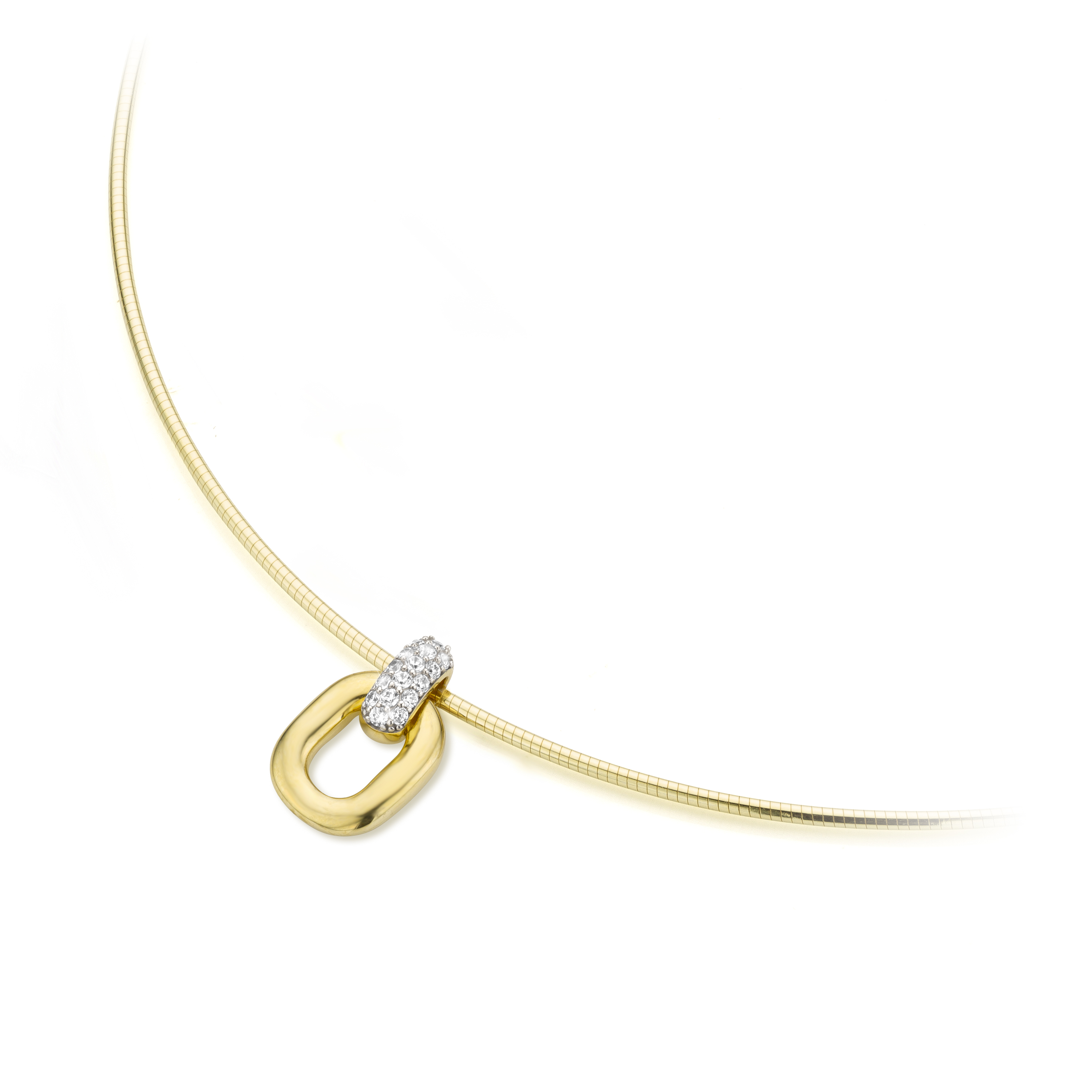 Huiscollectie - Zilveren hanger bezet met zirconia's, verguld, excl. collier - 240848