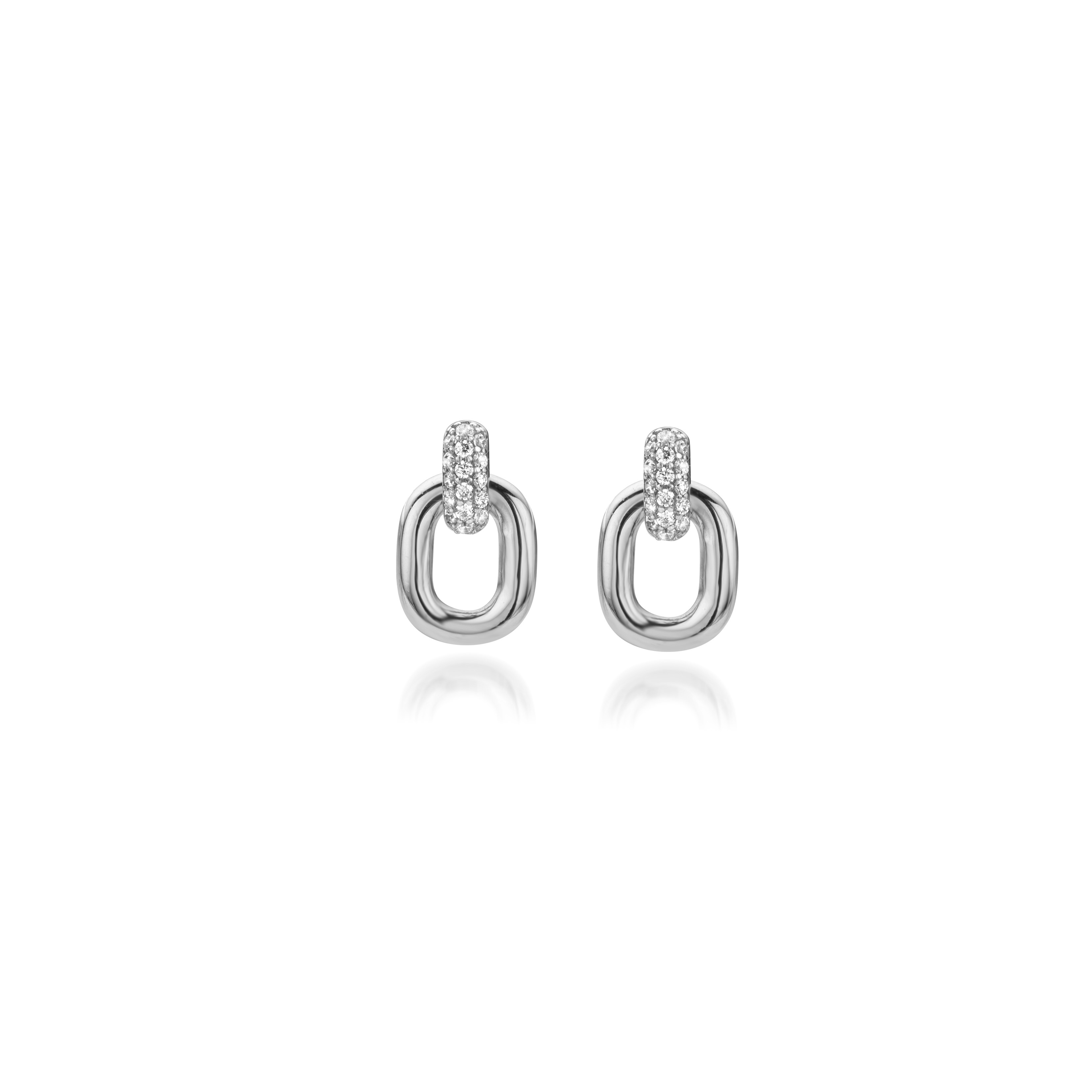 Huiscollectie - Zilveren oorknoppen bezet met zirconia - 242615