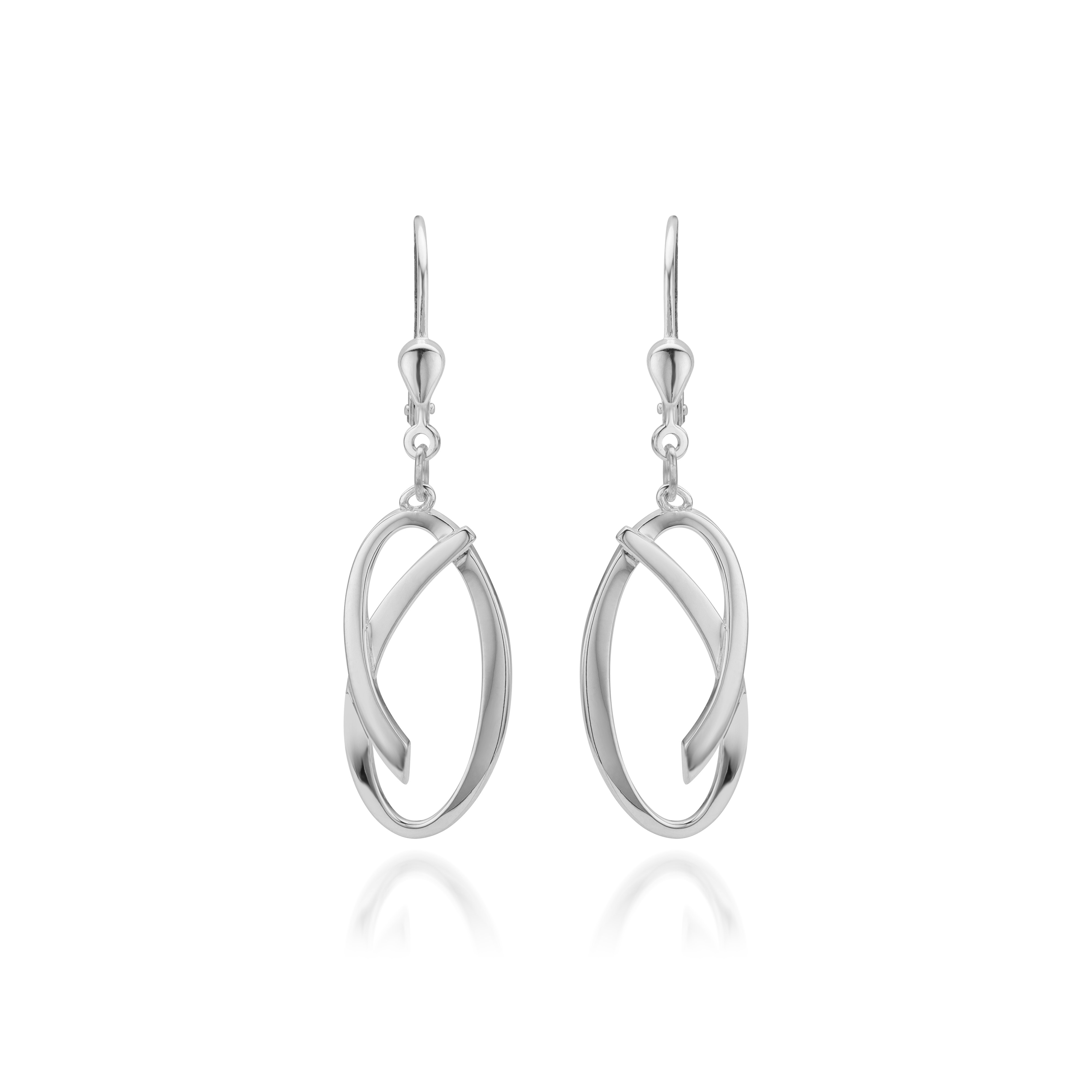 Huiscollectie - Zilveren oorhangers, mat/poli - 79010/60
