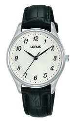 Lorus Quarts dames pols horloge model RG231UX-9 staal met lederen band. 5 ATM waterdicht.