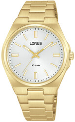 Lorus Quarts dames pols horloge model RG312XX-9 goudkleuring staal met stalen band. 10 ATM waterdicht.