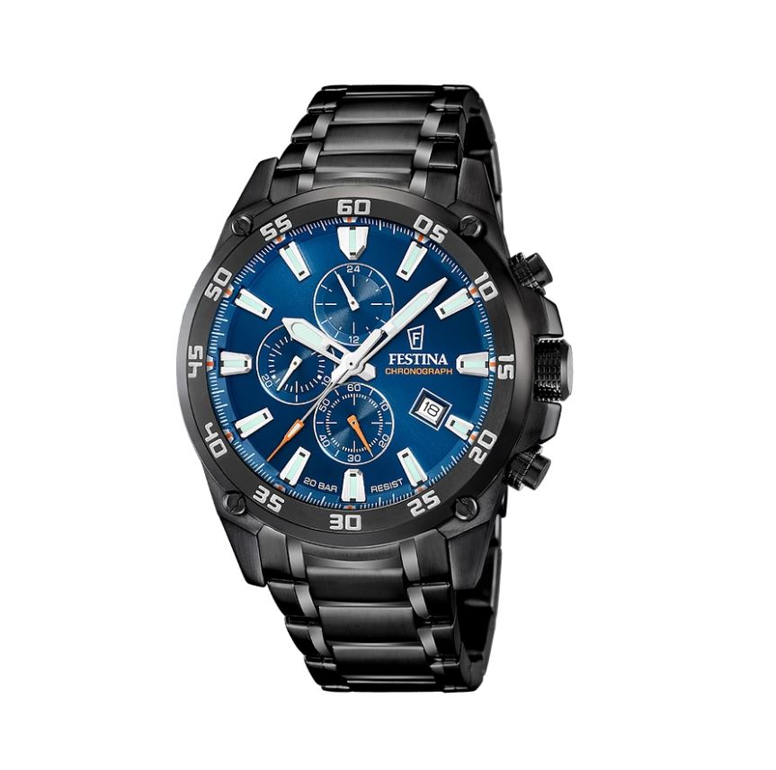 Festina horloge heren 20735/1 zwart/blauw