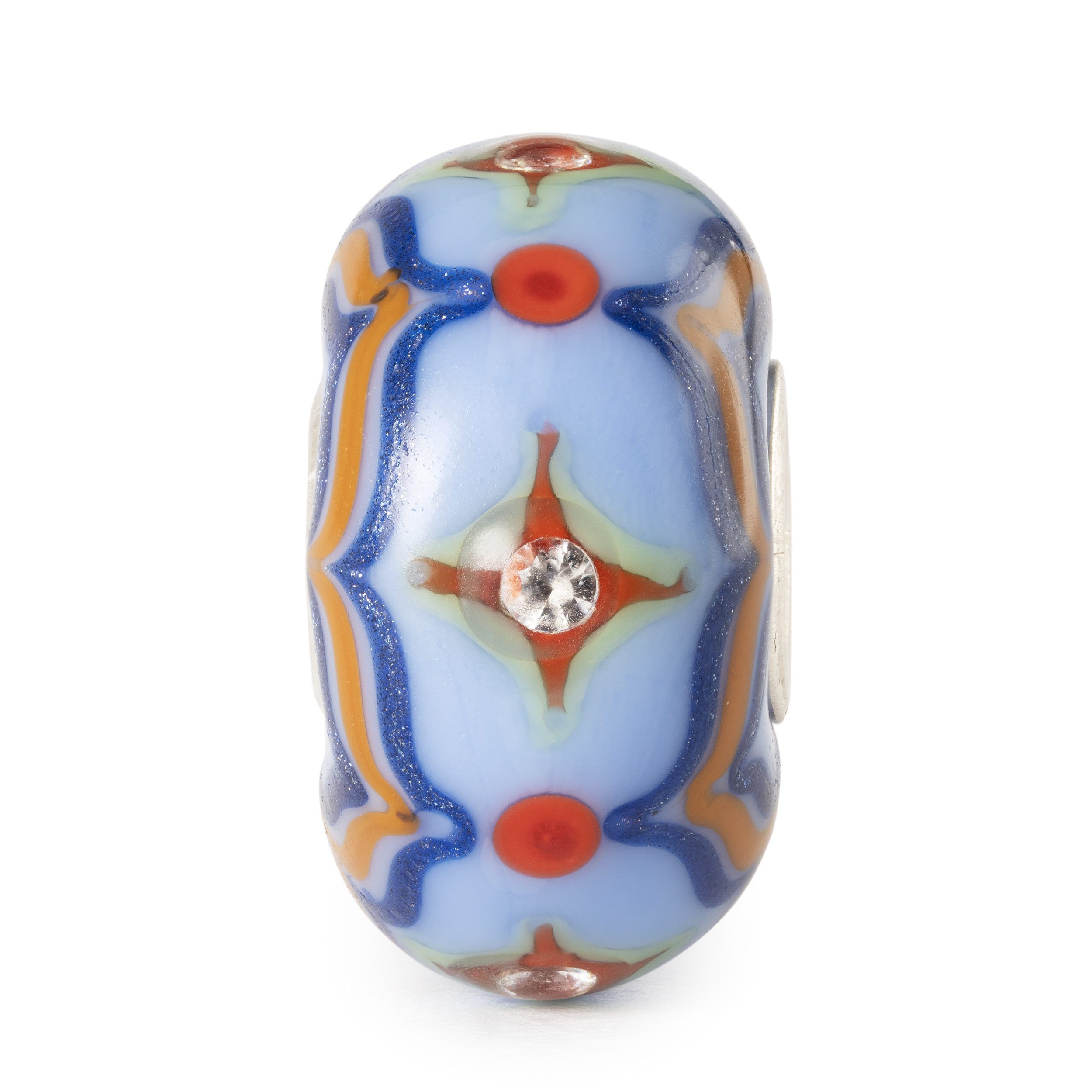Trollbeads Dagkraal Azuren Porselein, Glans. Tglbe-00251.