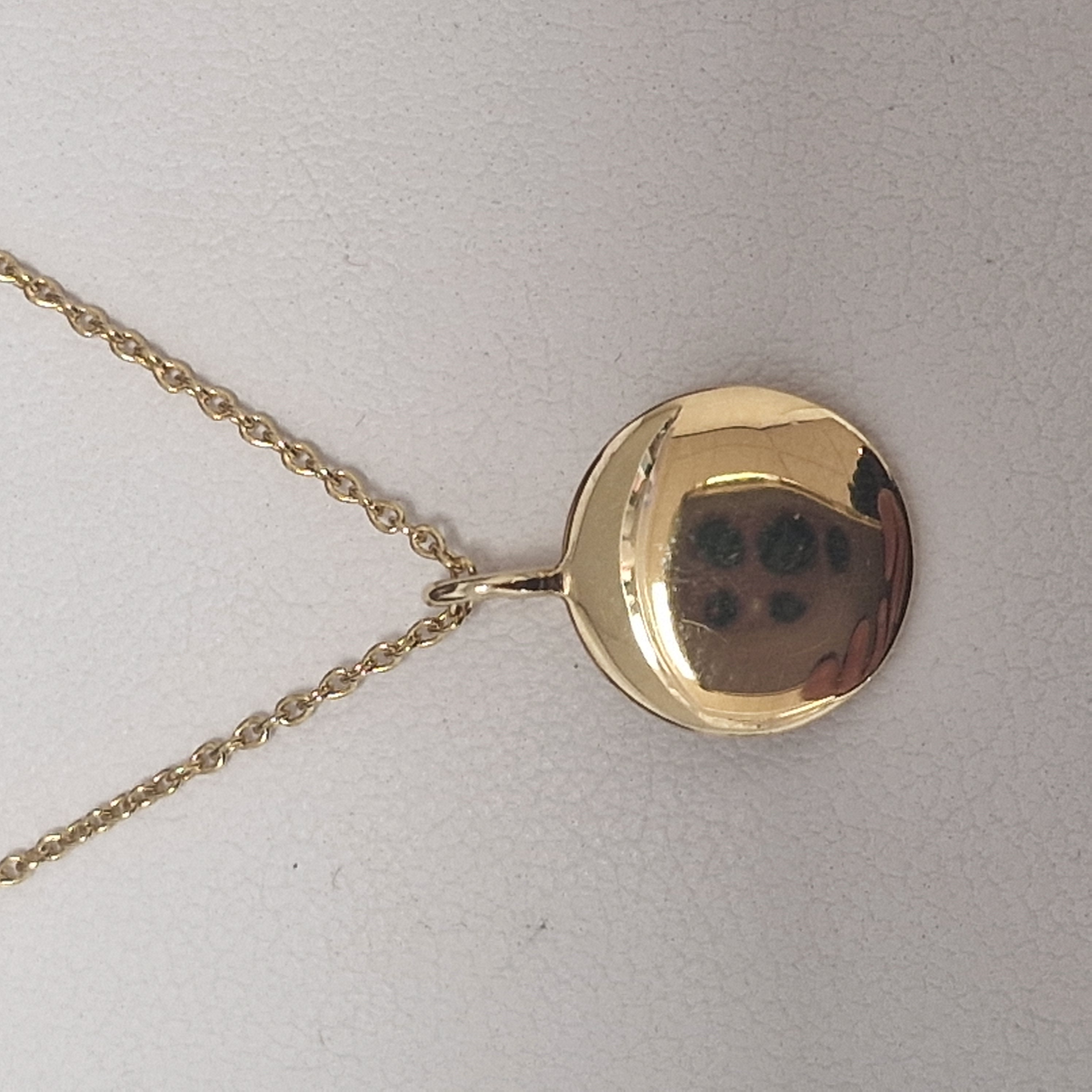 89510824142G 14k geelgouden ronde graveerplaat inclusief ketting