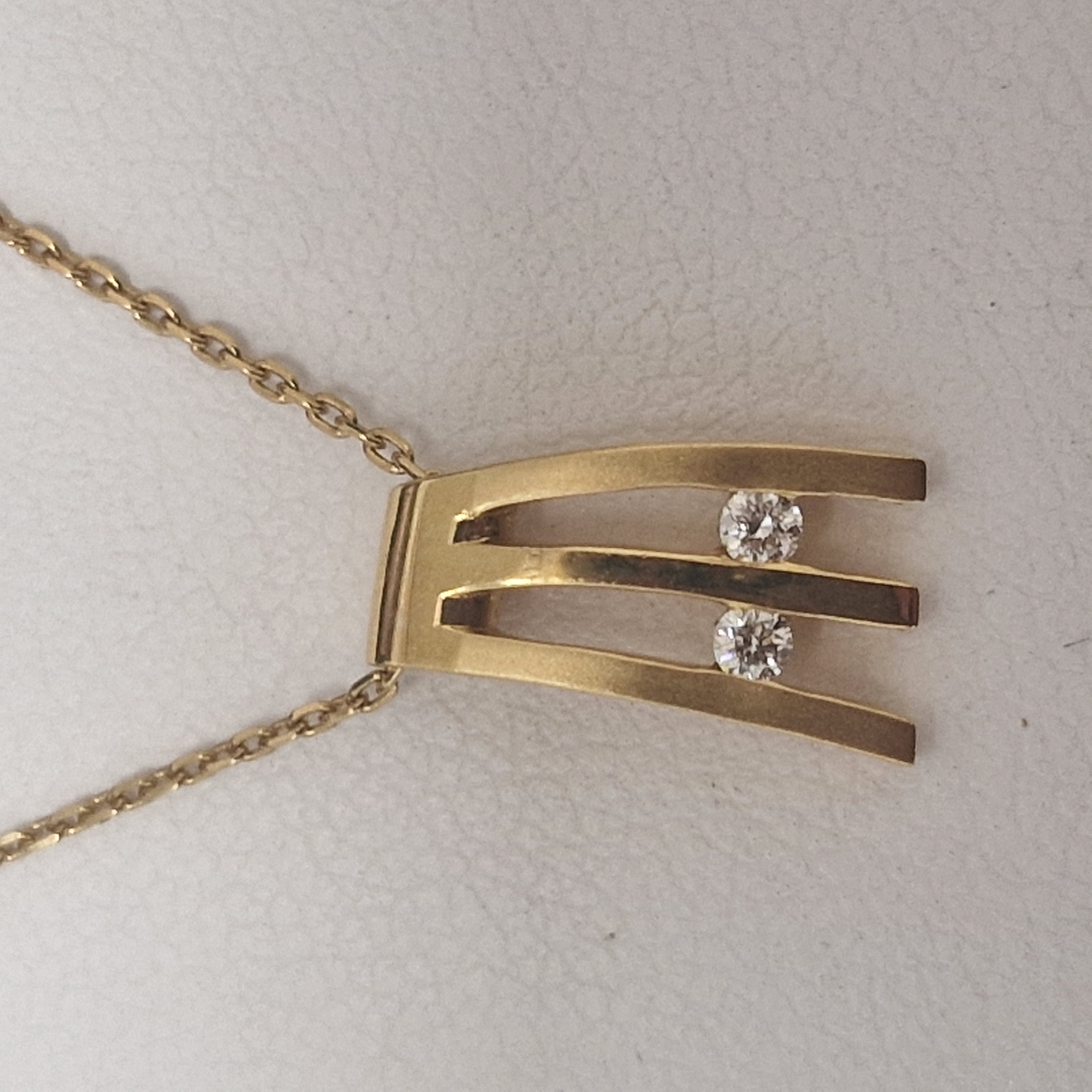 PD096398-41 18k geelgouden fantasiehanger met diamant inclusief 41 cm lange ketting