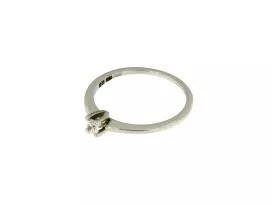 14k witgouden solitaire ring met zirkonia